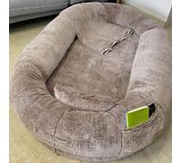 KIDDOKIN Large Human Dog Bed x 4pcs, Extra Large Human Sized Dog Bed Doze Off Waterproof Washable Giant BeanBag Dog Bed Ultimate Comfort Washable Faux Fur Fluffy Dog Bed x 4pcs
