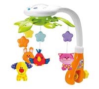 KiddoLab Star Projector Night Light Musical Crib Mobile Rotating Mobile with Four Cute Animals for Ages 0-5m
