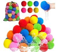 Kiddospace Reusable Water Sponge Balls, 30/60PCS Kiddo Space Water Sponge Balls for Pool Parties, Beach Days, Or Backyard Battles, Quick Hydration, Will Not Crack, Make Every Throw Fun (30Pcs)