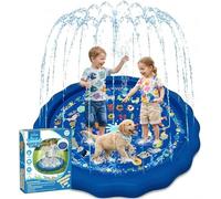 KiddoSpace Splash Pad for Kids - Non-Slip Outdoor Water Play Mat with Learning Designs, Fun Backyard Summer Activity for Toddlers and Children, Includes Repair Kit, BPA-Free