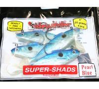 Kiddy Sidewinder 4" Super Shads - 25g - Pearl Blue - Pack Qty 4