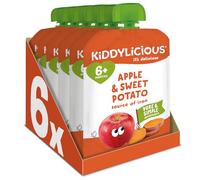 Kiddylicious Apple & Sweet Potato Pouches - Delicious Pouches for Babies - Suitable for 6+ Months - 100g x 6 Packs