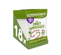 Kiddylicious Apple Wriggles - Delicious Real Fruit Treat for Kids - Suitable for 12+ Months - 18 Packs