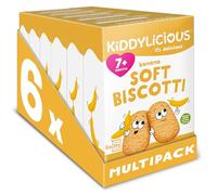 Kiddylicious Banana Biscotti - Yummy Baked Snacks for Kids - Suitable for 7+ Months - 36 Packs (6x6)