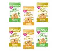 Kiddylicious Biscotti Mixed case, Yummy Baked Snacks for Kids - 36 Packs (6x6x10g)