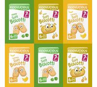 Kiddylicious Biscotti Mixed case, Yummy Baked Snacks for Kids - Suitable for 7+ Months - 36 Packs (6x6x10g)
