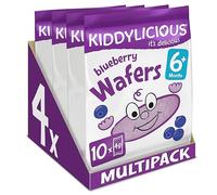 Kiddylicious Blueberry Wafers - Gluten and Dairy Free Kids Snack - Suitable for 6+ Months - 4 x 10 Twin Packs