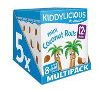 Kiddylicious Coconut Rolls - Delicious Snacks for Kids - Suitable for 12+ Months - 8 Packs of 5 (40 Total)