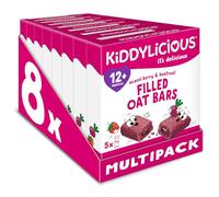 Kiddylicious Mixed Berry & Beetroot Filled Oat Bars, Soft Fruit-Filled Snacks for Toddlers, Source of Calcium, Individually Wrapped Bars - 40 pack