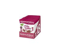 Kiddylicious Raspberry Crispy Tiddlers - Delicious Real Fruit Treat for Kids - Suitable for 12+ Months - 18 Packs