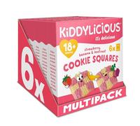 Kiddylicious Strawberry, Banana & Beetroot Cookie Squares - Delicious Snacks for Kids - Suitable for 18+ Months - 6 Packs of 6 (36 Total)