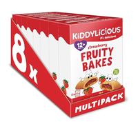 Kiddylicious Strawberry Fruity Bakes - Delicious Snacks for Kids with Real Fruit Centre - Suitable for 18+ Months - 8 Packs of 6 (48 Total)