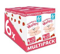 Kiddylicious Strawberry Mini Wafers - Gluten and Dairy Free Kids Snack - Suitable for 6+ Months - 6 x 4 Twin Packs