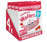 Kiddylicious Strawberry Wafers - Gluten and Dairy Free Kids Snack - Suitable for 6+ Months - 4 x 10 Twin Packs