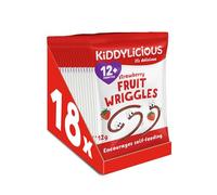 Kiddylicious Strawberry Wriggles - Delicious Real Fruit Treat for Kids - Suitable for 12+ Months - 18 Packs