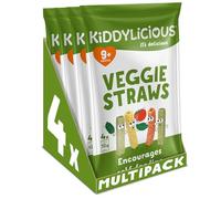 Kiddylicious Veggie Straws - Delicious Snacks for Kids - Suitable for 9+ Months - 4 Packs of 4 (16 Total)