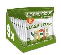 Kiddylicious Veggie Straws - Delicious Snacks for Kids - Suitable for 9+ Months - 9 Packs