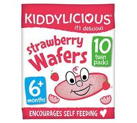 Kiddylicious Wafers, Strawberry, Baby Snack, 6months+, Multipack, 10x4g