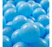 KiddyMoon 100 ∅ 7Cm/2.75In Soft Plastic Play Balls For Children Colourful Certified Made In EU, Baby Blue