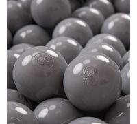 KiddyMoon 100 ∅ 7Cm/2.75In Soft Plastic Play Balls For Children Colourful Certified Made In EU, Grey