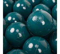 KiddyMoon 100 Balls/7Cm-2.75In Soft Plastic Play Balls For Children Colourful Certified Made In EU, Dark Turquoise