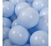 KiddyMoon 100 Balls/7Cm-2.75In Soft Plastic Play Balls For Children Colourful Certified Made In EU, Pastel Blue