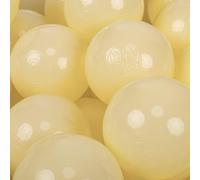 KiddyMoon 200 Balls/7Cm-2.75In Soft Plastic Play Balls For Children Colourful Certified Made In EU, Pastel Yellow