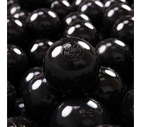 KiddyMoon 300 ∅ 7Cm/2.75In Soft Plastic Play Balls For Children Colourful Certified Made In EU, Black