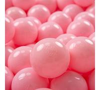 KiddyMoon 300 ∅ 7Cm/2.75In Soft Plastic Play Balls For Children Colourful Certified Made In EU, Light Pink