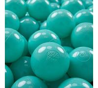 KiddyMoon 50 ∅ 7Cm/2.75In Soft Plastic Play Balls For Children Colourful Certified Made In EU, Light Turquoise