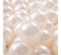 KiddyMoon 700 ∅ 7Cm/2.75In Soft Plastic Play Balls For Children Colourful Certified Made In EU, Pearl