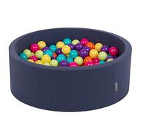 KiddyMoon 90X30cm/200 Balls ∅ 7Cm / 2.75In Baby Foam Ball Pit Made In EU, D.Blue:L.Green/Yellw/Turquois/Orange/D.Pink/Purple