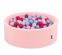 KiddyMoon 90X30cm/200 Balls ∅ 7Cm / 2.75In Baby Foam Ball Pit Made In EU, Pink:Light Pink/Dark Pink/Babyblue/Mint