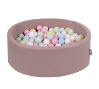 KiddyMoon 90X30cm/300 Balls ∅ 7Cm / 2.75In Baby Foam Ball Pit Certified Made In EU, Heather:Pastel Blue/Pastel Yellow/White/Mint/Powder Pink