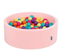 KiddyMoon 90X30cm/300 Balls ∅ 7Cm / 2.75In Baby Foam Ball Pit Made In EU, Pink:L.Green/Yellow/Turquoise/Orange/D.Pink/Purple