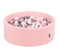 KiddyMoon 90X30cm/300 Balls ∅ 7Cm / 2.75In Baby Foam Ball Pit Made In EU, Pink:White/Grey/Light Pink
