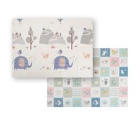 KiddyMoon Baby Play Mat Double-Sided Foam Mat For Kids Crawling Mat For Children Encourages Imagination Colourful Patterns Play Area Foldable Ideal For Indoors And Outdoors 150X200x1cm, Gray-Mountains