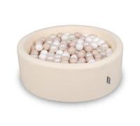 KiddyMoon Ball Pit For Baby With Teddy Plush, Large 7 Cm Balls For A Fuller Ball Pit, From 8 Months, Removable Cover