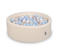 KiddyMoon Ball Pit For Baby With Teddy Plush, Large 7 Cm Balls For A Fuller Ball Pit, From 8 Months, Removable Cover