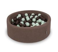 KiddyMoon Ball Pit For Baby With Teddy Plush, Large 7 Cm Balls For A Fuller Ball Pit, From 8 Months, Removable Cover