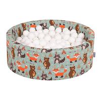 KiddyMoon Collapsible Ball Pit - Soft Foam Balls, 200pcs, 7cm, Round 90x30cm, Unisex, Infant to Kid, Animal Theme, Children's Department