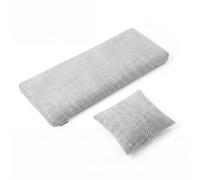 KiddyMoon Cushion Set For Balance Board Mattress And Pillow Ribbed Fabric Washable Cover, Light Gray,Mattress/Pillow