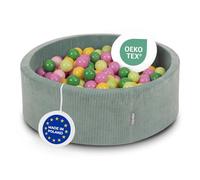 KiddyMoon Foam Ball Pit For Kids Round 90X30cm/200 Balls Baby Soft & Safe Toy