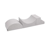 KiddyMoon Foam Playground For Kids Obstacle Course For Children Montessori Toy For Babies Soft Construction Blocks Element, Halfshaft/Ramp/Step, Made In The EU, Lightgrey
