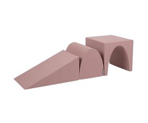 KiddyMoon Foam Playground For Kids Obstacle Course For Children Montessori Toy For Babies Soft Construction Blocks Element, Wedge/Hill/Tunnel, Heather