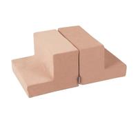 KiddyMoon Foam Playground Velvet For Kids Obstacle Course For Children Montessori Toy For Babies Soft Construction Blocks Element, Steps/Steps, Desert Pink