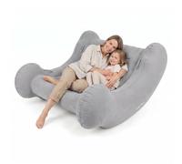 KiddyMoon Inflatable Sensory Rocker Chair For Kids With Pump And Handles, Light Grey,L