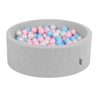 KiddyMoon New Soft Baby Ball Pit Foam Pool 90x30 with 200/300 Balls,Light Grey