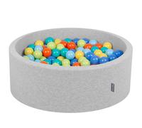 KiddyMoon New Soft Baby Ball Pit Foam Pool 90x30 with 200/300 Balls,Light Grey