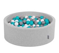 KiddyMoon New Soft Baby Ball Pit Foam Pool 90x30 with 200/300 Balls,Light Grey
